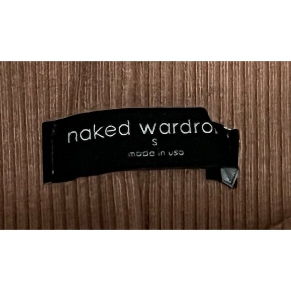Naked Wardrobe All Snatched Up Ribbed Bodycon Midi Dress Sz Small Womens Taupe C - Picture 5 of 6